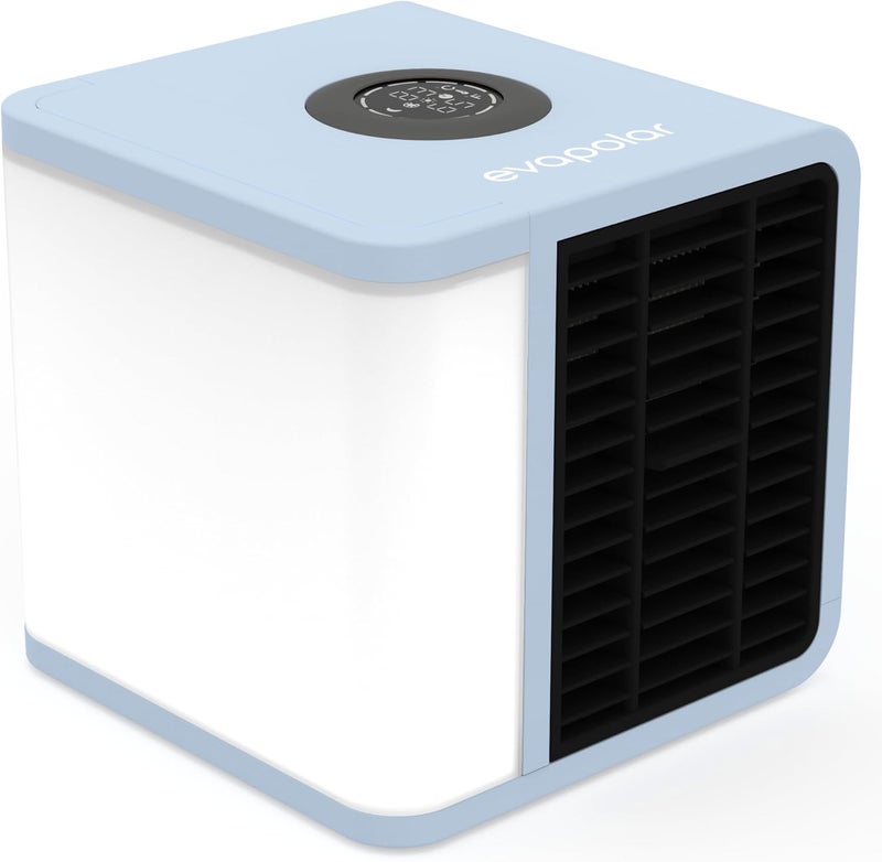 evapolar Cooling Fan for Desk and Car - Portable Evaporative Air Cooler for Camping - Small Ice Fan for Tent - Personal Air Conditioners Evalight, Blue - Image 1